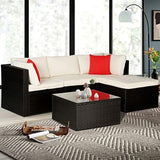 5-Piece Wicker Outdoor Patio Furniture Set | Red for Patio, Garden & Porch