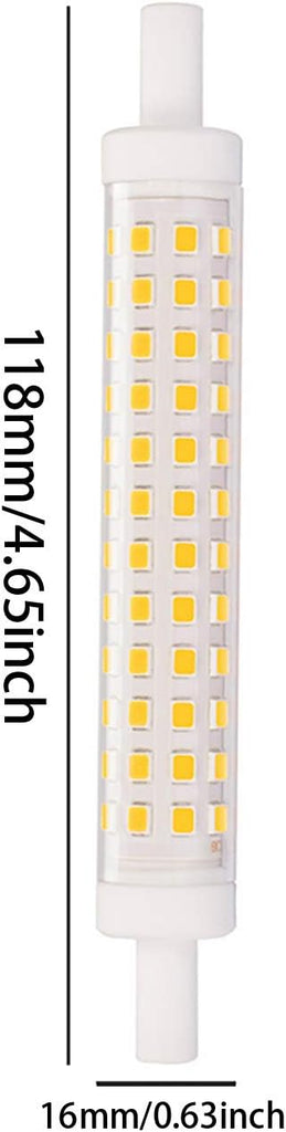 R7S LED Bulb 10W 118mm Double Ended T3 J Type Bulb 2 Pack 6000K Cool White 90W Halogen Equivalent, 48LEDS 900LM, 360