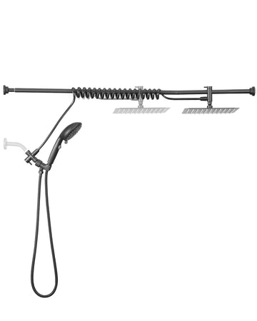 Rainfall Shower Head with Handheld Combo, 2-in-1 Dual Shower Head System with Adjustable Shower Rod, High Pressure
