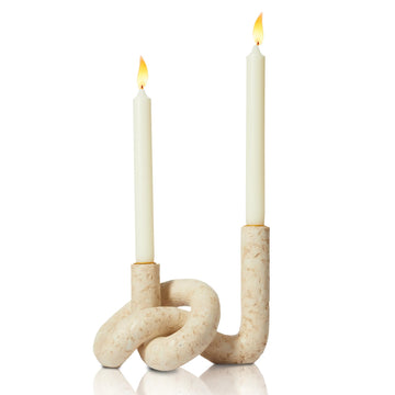Knot Shaped Taper Candle Holders, Boho Candlestick Holders
