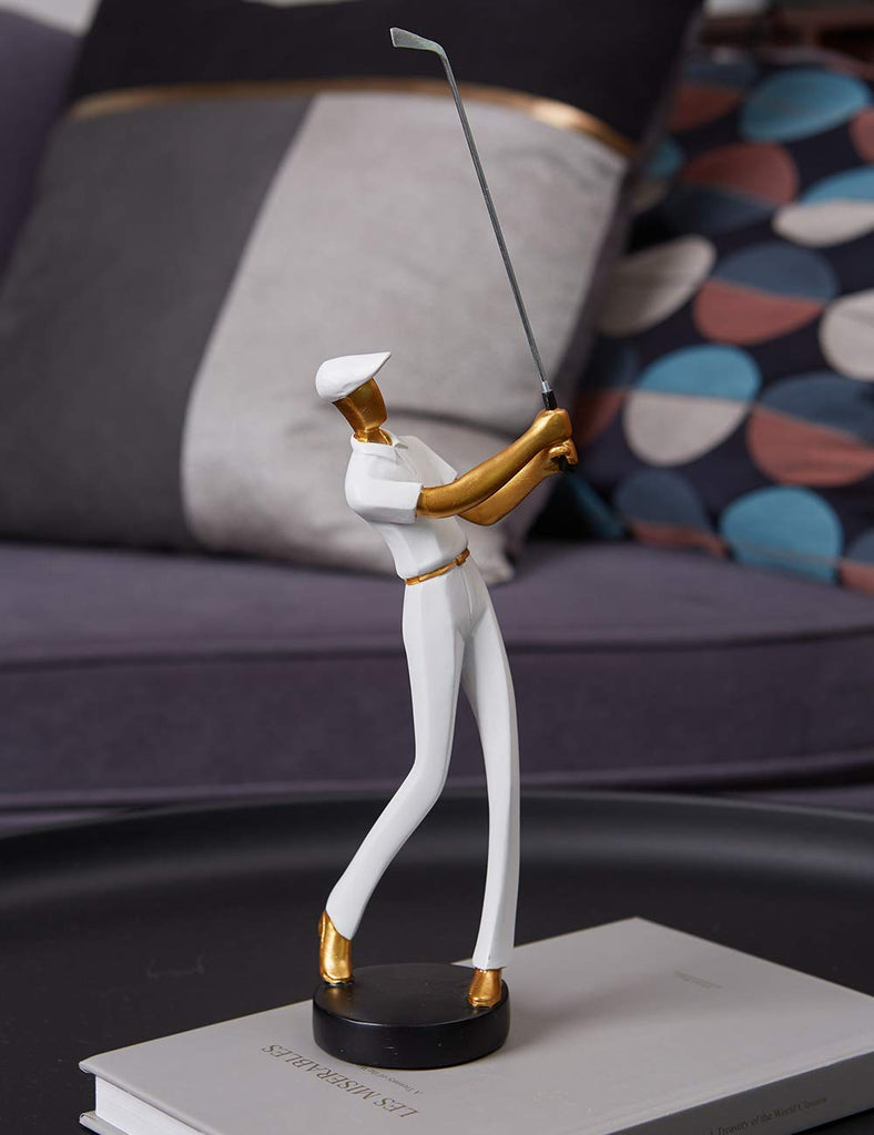 Golfer Figurine Statue Golf Sculpture Modern Home Decor 9.4 Inch