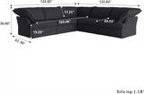 V Shape Modern Sectional Couch, Convertible Sectional Sofas Couches, Minimalist Deep Seat Sofa, Down Fill Modular Sofas for Living Room, Office, Apartment (5-Seat, Black) A124-B0D3F3MS5P