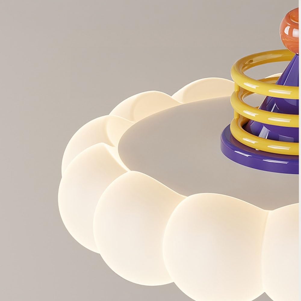 Modern Semi Flush Mount Ceiling Light, Cloud Kids Room Ceiling Lamp, 40cm Full Spectrum Eye-Care LED, Color