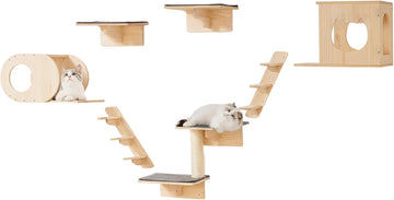 Wall Mounted Cat Shelves and Perches with Jumping Boards, Cat Beds, Hammocks & Tree, Up to 40 lbs for Sleeping