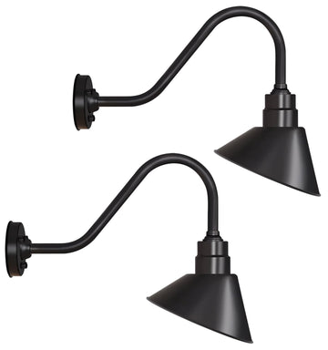 10" Outdoor Gooseneck Sign Lights, Farmhouse Fixtures, 2-Pack