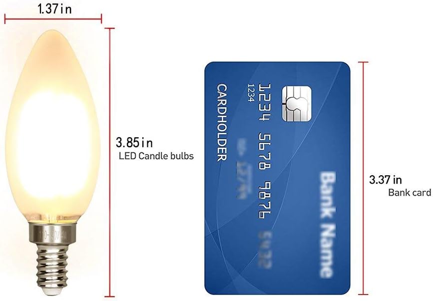 Dimmable LED Candelabra Bulb Warm White, 2700k 40W Equivalent E12 Base LED Candle Bulbs, C35 Frosted Glass Torpedo