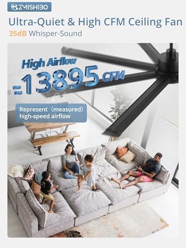 ZMISHIBO 96 Inch Black Ceiling Fan - Image 2