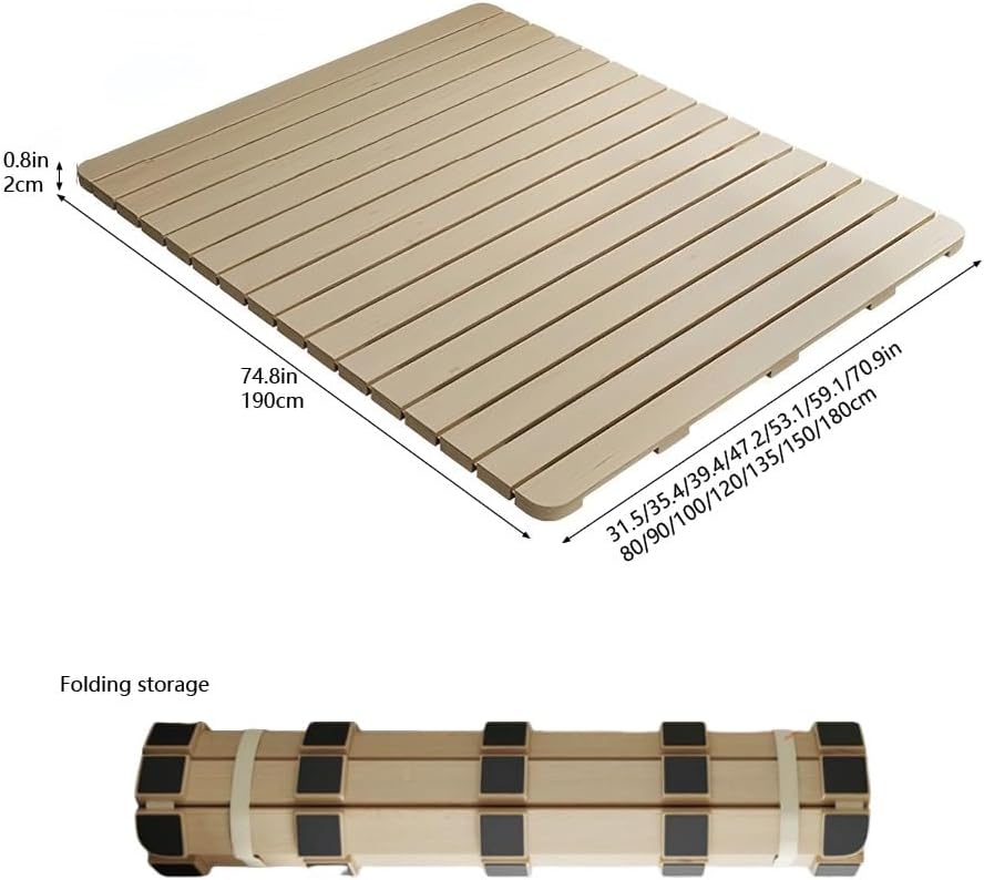 Foldable Roll-Solid Wood Bed Frame, Breathable Bed Plate, Pallet Bed Frame, Floor Bed Frame, Folding Ranked Skeleton
