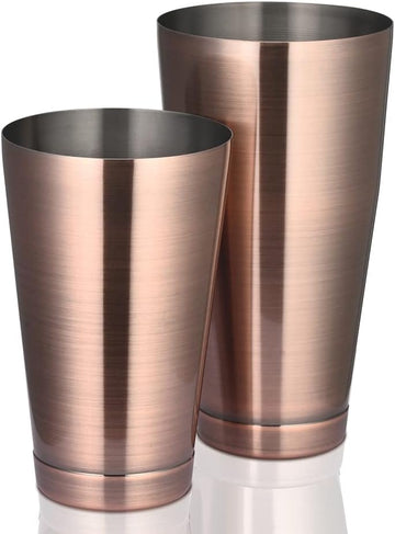 Boston Cocktail Shaker Antique Copper, Cocktail Shaker Tins Weighted, Bar Shaker Set Bartender Shakers for Bartending - Set of 2