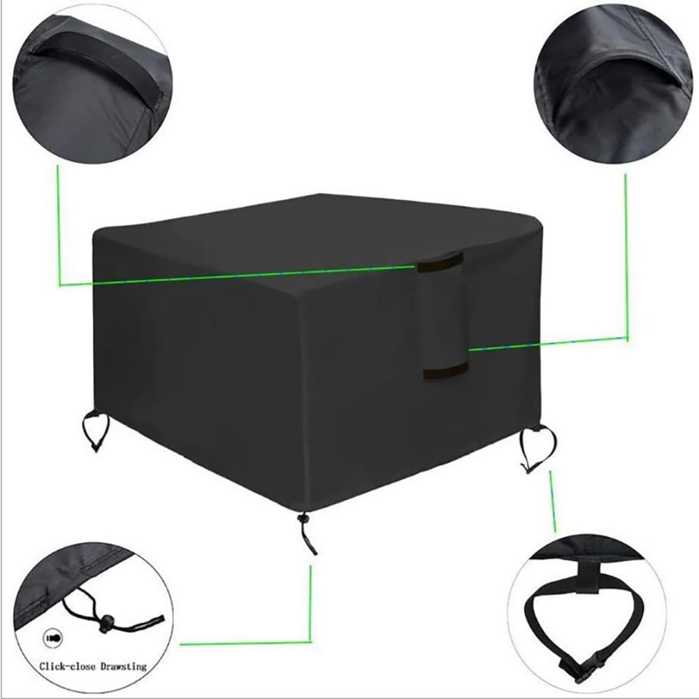 Pit Cover Square for Fire Pit 28-32 Inch, Waterproof Outdoor Square Fire Pit Cover, Full Coverage Patio Firepit Covers