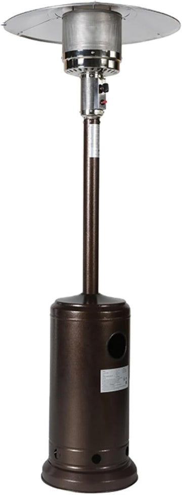 46,000 BTU Outdoor Propane Patio Heater with Adjustable Height & Wheels, Stainless Steel Standing Gas Heater with