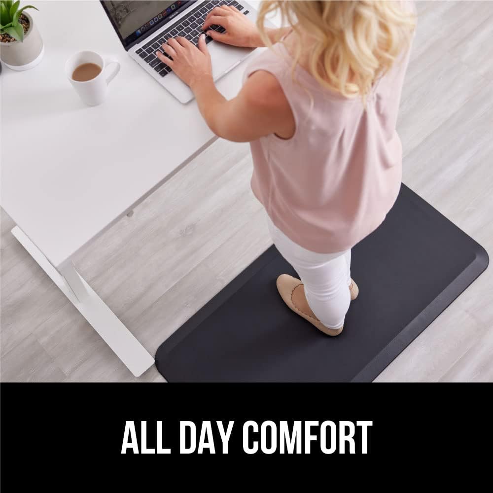 Comfortable Cushioned Kitchen Mats for Floor, Waterproof Stain Resistant Top, 3/4 Inch Thick Ergonomic Standing Desk