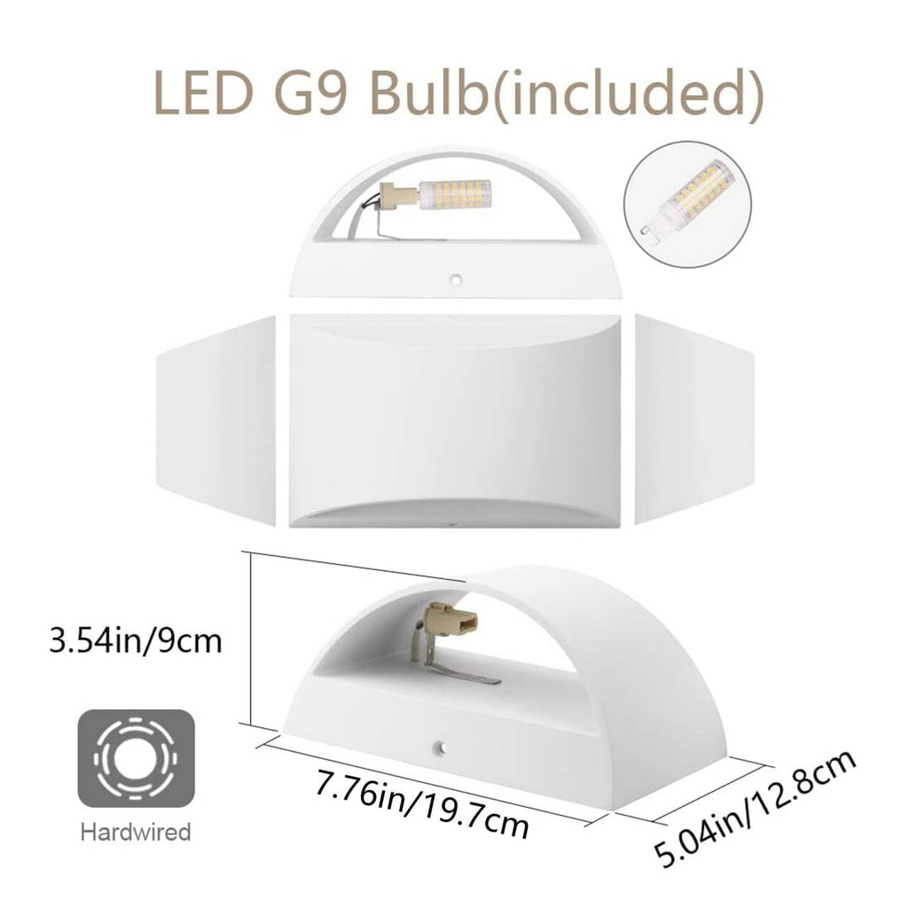 Aluminum Modern Indoor LED Wall Sconce Interior Wall Lights 1 Pack Hardwired Up and Down Wall Mount Light Bedroom