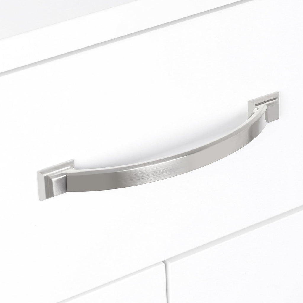 10 Pack 3-3/4 Inch Cabinet Pulls Brushed Satin Nickel Cabinet Handles Zinc Alloy Drawer Pulls Solid Cabinet Hardware