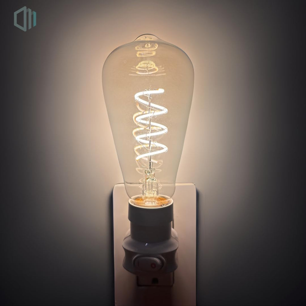 4.5W Spiral Edison LED Bulb, ST64 Vintage Filament, Warm White (2700-3000K), Dimmable, Clear Glass - E26 Base