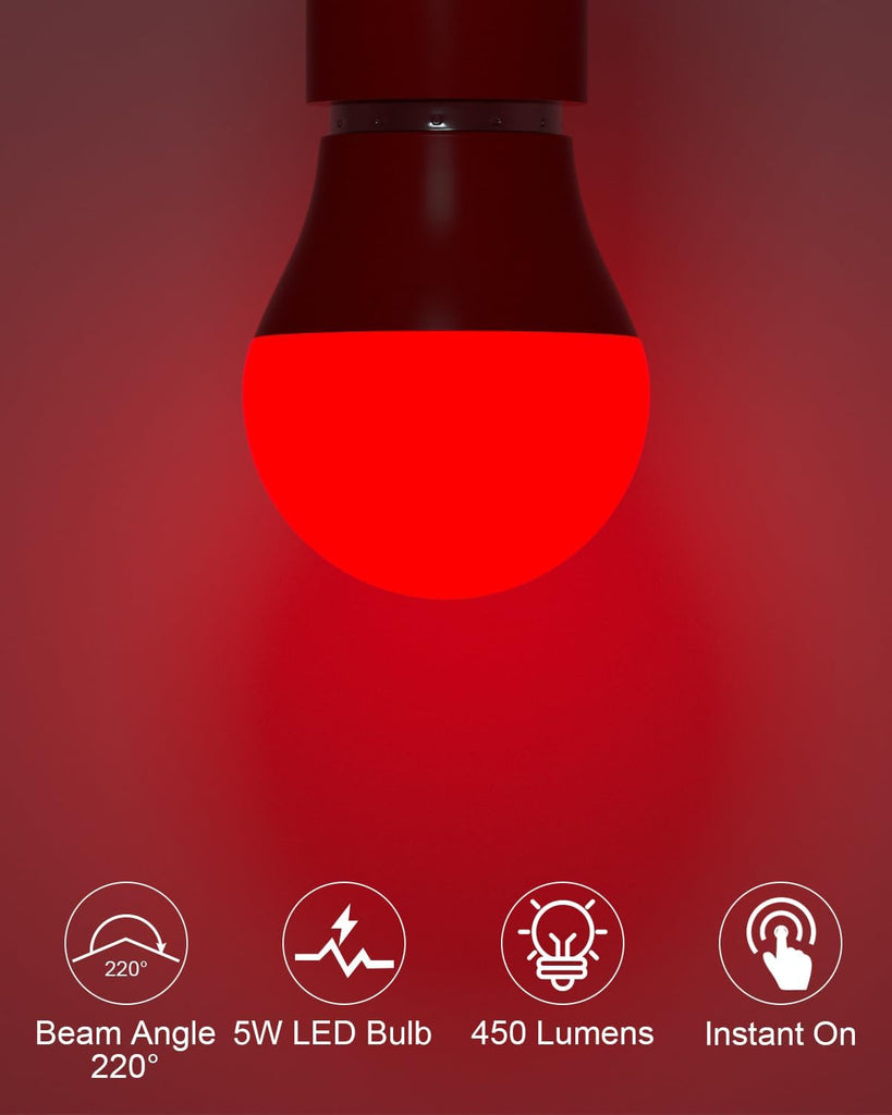 Red Light Bulbs Outdoor Indoor, A15 Color Lights Bulb