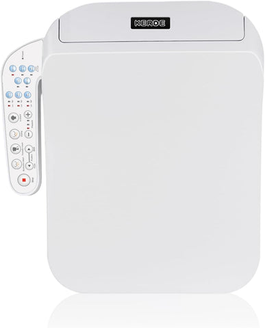 Square Electric Bidet Toilet Seat with Heated Water Cleansing, Warm Air Dryer, Adjustable Temperature, Front and Rear Nozzle Wash