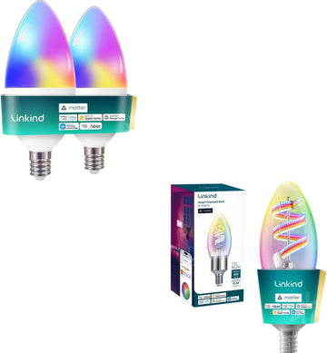 B11 Matter Smart Bulbs with E12 Base, Compatible with Alexa/Apple Home/Google Home