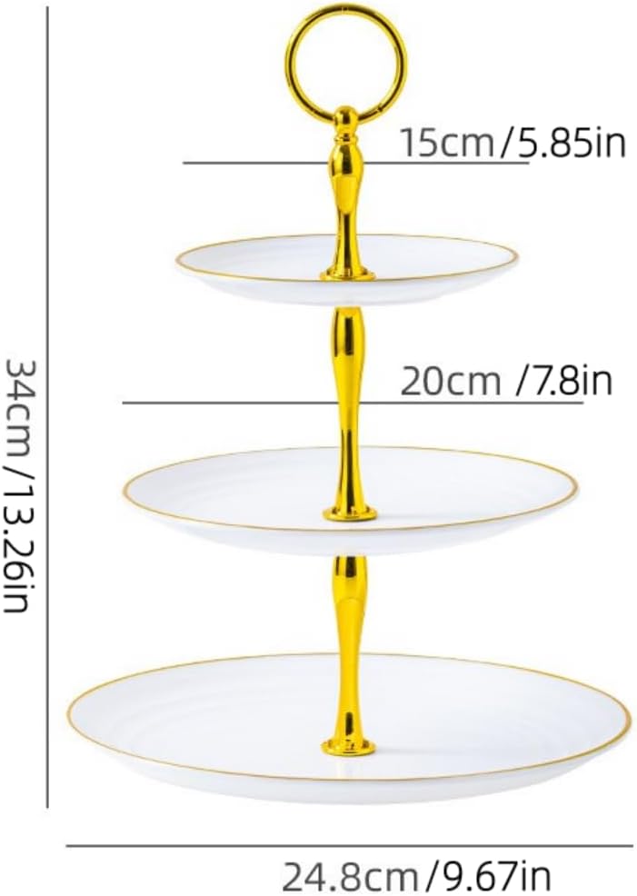 Cupcake Stand 3 Tier Serving Tray - Tiered Dessert Stand With Thickened Trays, Easy To Assemble And Washable