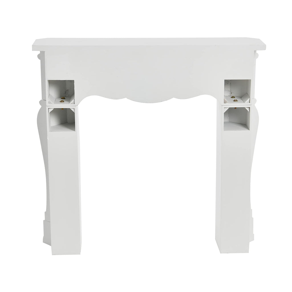 Small Victorian Decorative Fireplace Mantel, Flat Paintable White