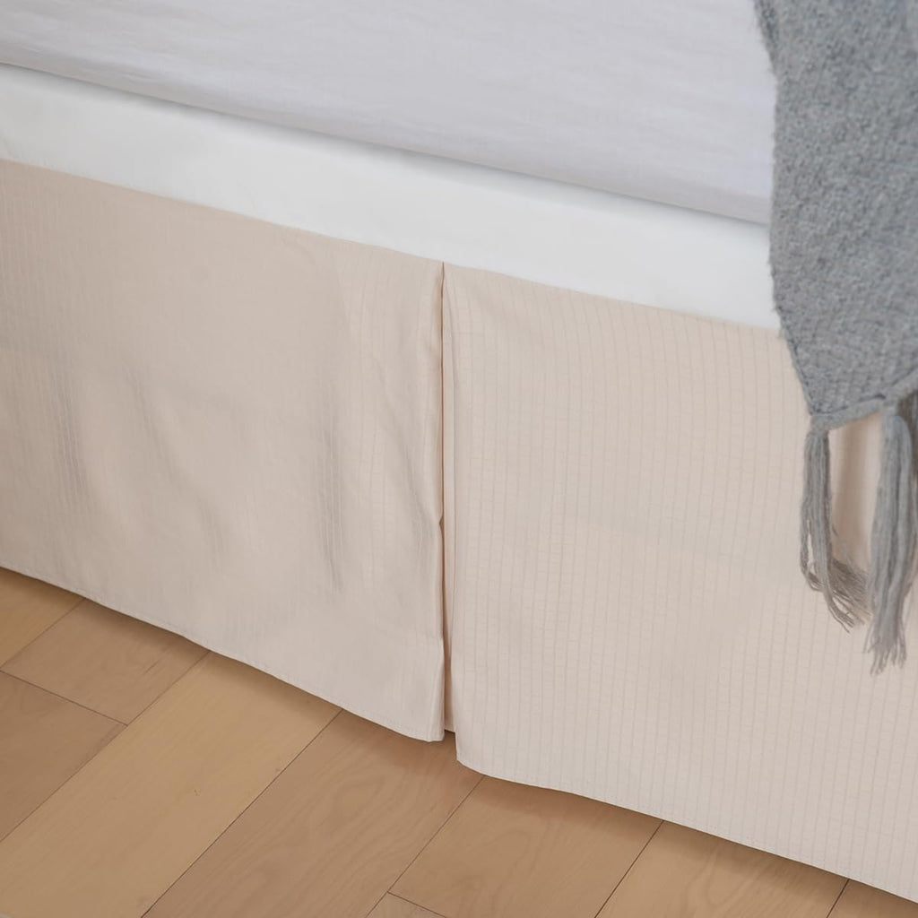Pleated Bed Skirt King Size, Pleated Grid Plaid Tailored 14 Inch Drop