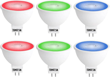 RGB MR16 LED BULB, Red Green Blue MR16 bulb 12V 5W, GU5.3 Pin Base Spotlight, 50W Equivalent Non-Dimmable Landscape