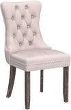 KCC Velvet Dining Chairs Set of 4, Upholstered High-end Tufted Dining Room Chair with Nailhead Back Ring Pull Trim