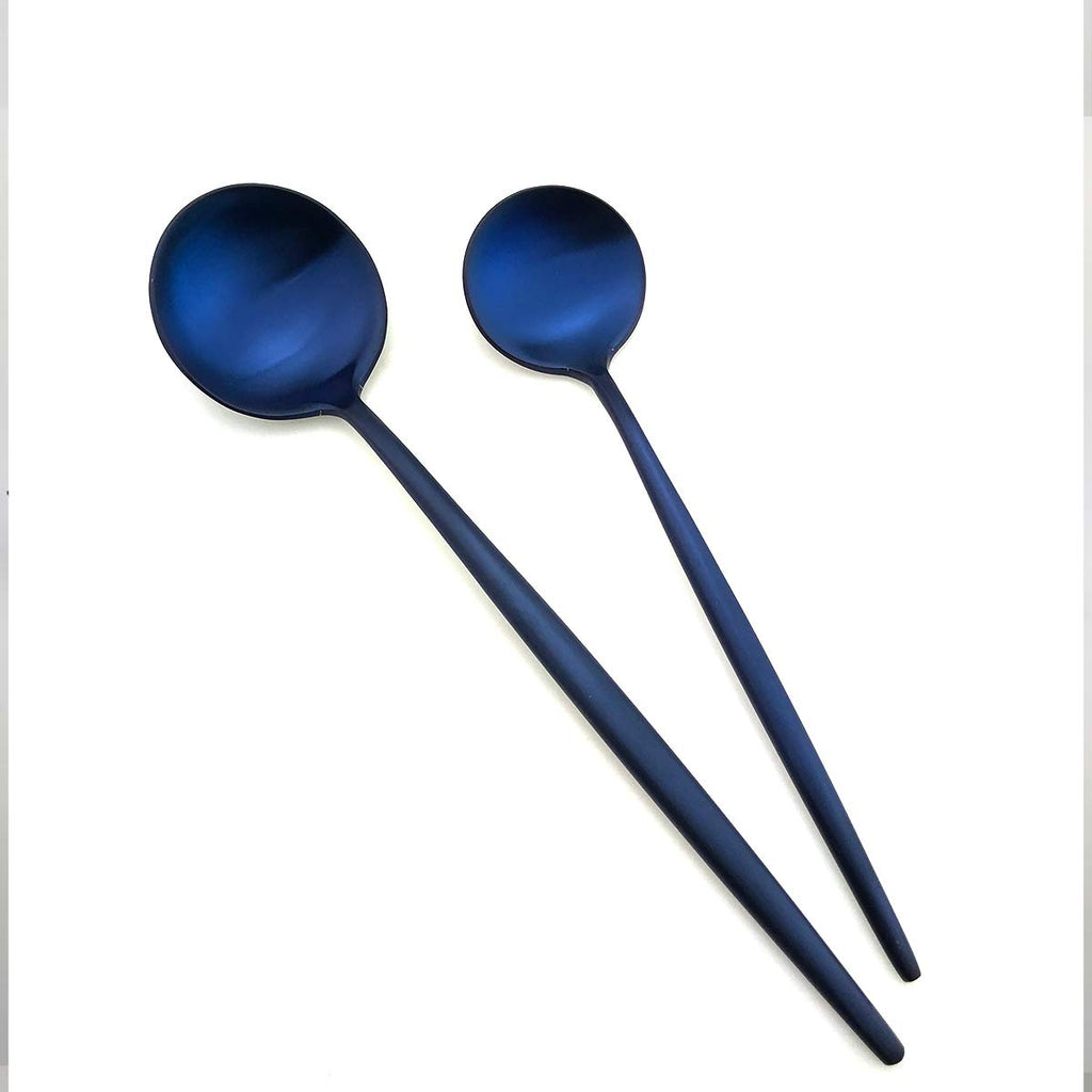 20-Pieces Luxury Blue 18/10 Stainless Steel Flatware Set, Matte Finish, Service for 4