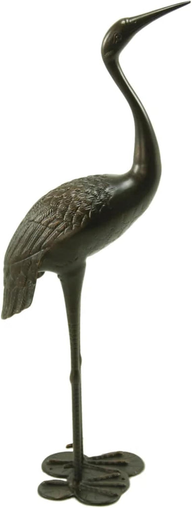Rust-Proof Aluminum Crane Garden Statues (Set of 2) - Dark Bronze Outdoor Bird Decor, Handcrafted Metal Art , Yard