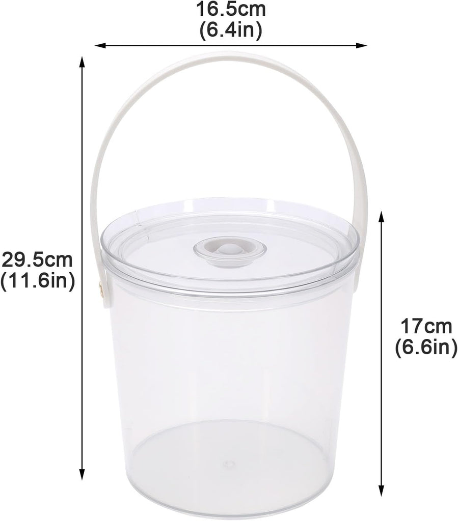 Ice Bucket with Airtight Lid, Champagne Bucket with Handle, Plastic Beverage Tub for Parties, Bar Cart Accessories