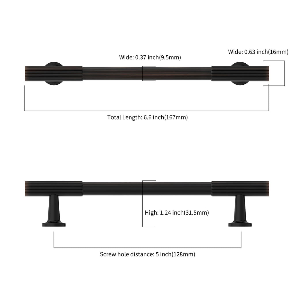 15 Pack 5 inch Oil Rubbed Bronze Kitchen Cabinet Handles