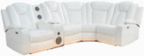 Naomi Home Chicago Home Theater Seating Reclining Sectional with Power Recline, Bluetooth Speakers, LED Lighting