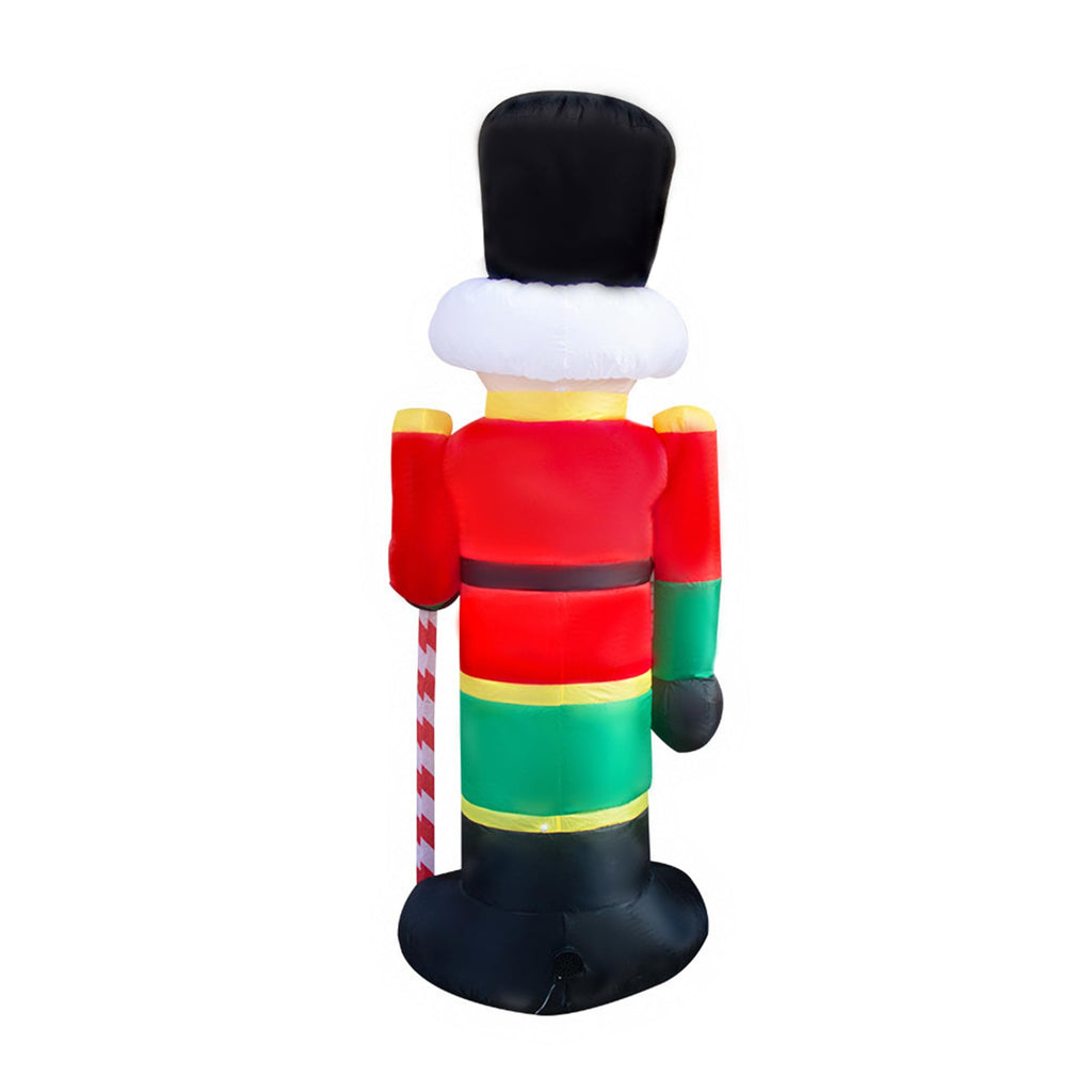 2 Packs 8ft Nutcracker Soldier Christmas Inflatable Decor for Yard/Outdoor/Lawn/Porch Decor (Red/Blue Nutcracker)