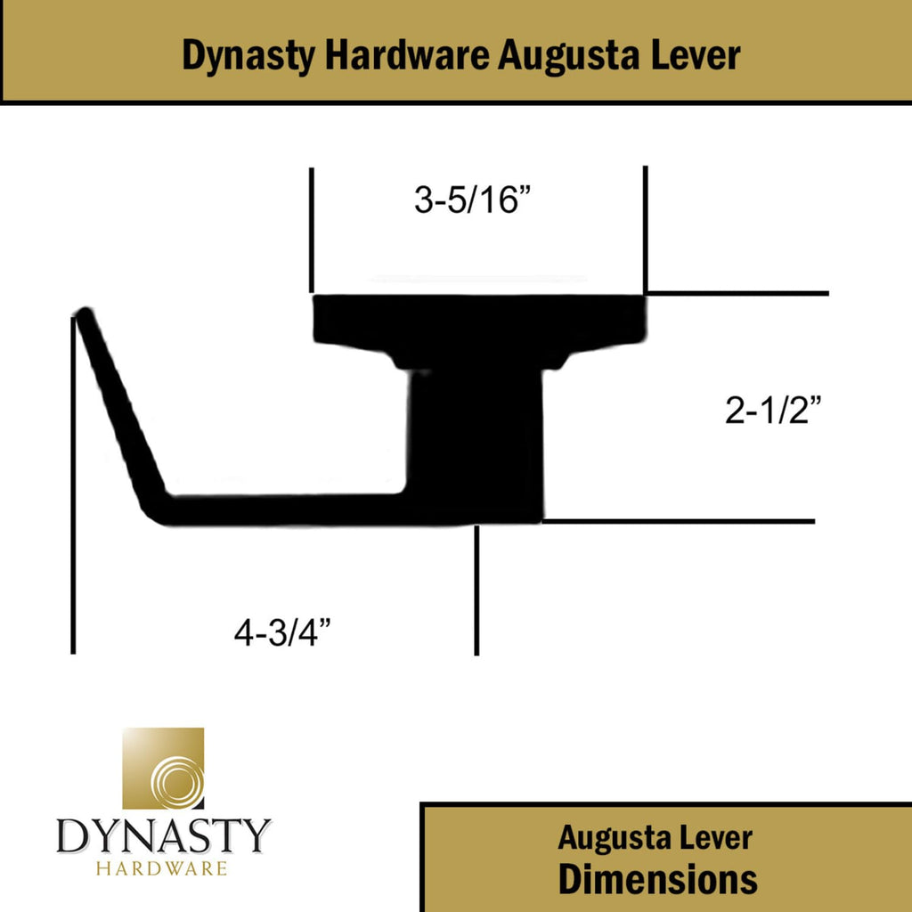 Augusta Storeroom Lever Lockset, ADA, Grade 2, Flat Black