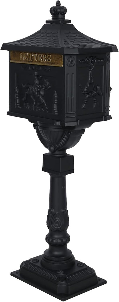 Cast Aluminum Mail Box,Postal Box, Mailbox Aluminum, Heavy Duty Postal Mail Box w/ 2 Keys