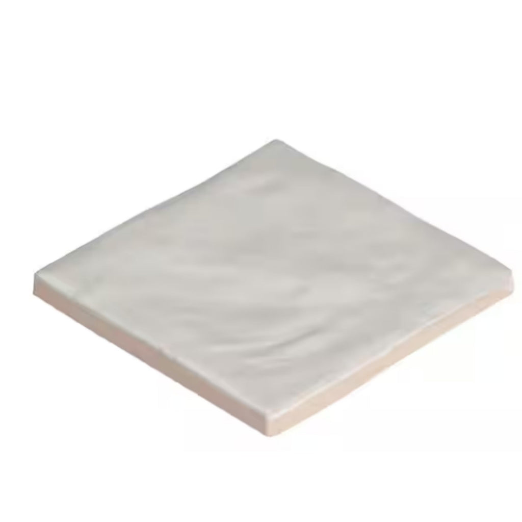 4x4 Inch HTCFD Premium Quality White Matte Zellige Ceramic Tile with Subtle Shimmer | Handmade Look Moroccan Square