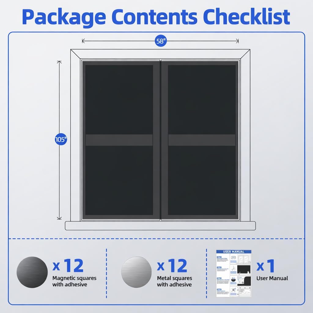 Magnetic Blackout Window Cover, Portable 100% Blackout Curtains