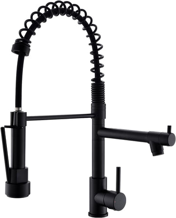Kitchen Faucets with Pull Down Sprayer,Matte Black Single Handle | Single Hole,Lead-Free,Rv Kitchen Faucet for