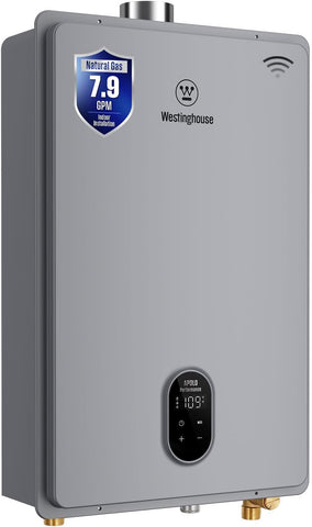 Smart Tankless Water Heater Gas Indoor, 7.9 GPM 180, 000 BTU Whole Home Natural Gas Heater, WiFi App Control