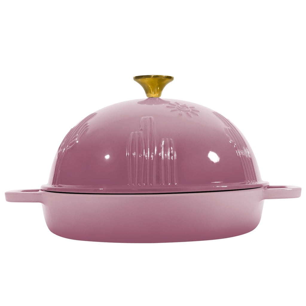 Bread Oven Cast Iron Bread Dutch Oven with Cloche Lid for Bread Baking BerryPink Enameled Cast Iron Bread Oven with
