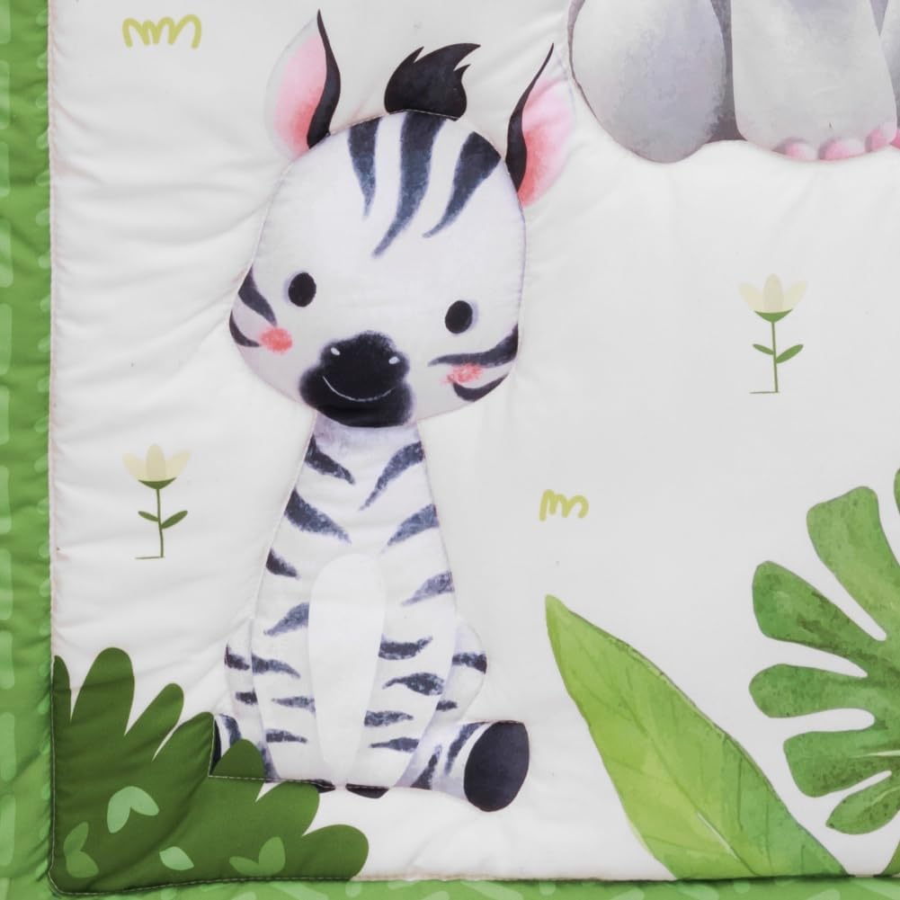 Baby Crib Bedding Set Safari Neutral Crib Nursery Comforter Bed Sets Decor with Fitted Crib Sheet, Comforter and Bed