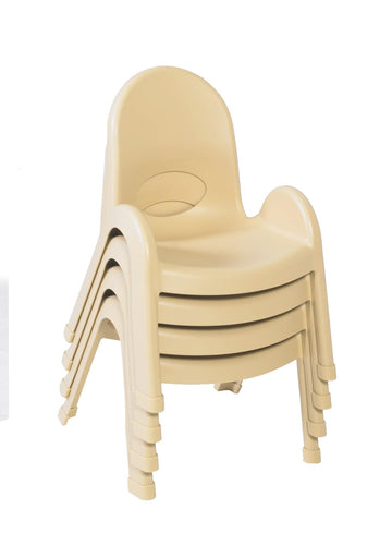 Value Stack 9" Child Chair, Natural Tan, 4 Pack, Stackable Ergonomic Seating Solution for Classrooms and Homeschools
