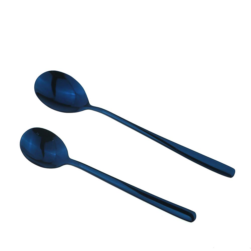 Mirror Polished Blue 20-Piece SUS304 Stainless Steel Flatware Set,Silverware Set Dinner Knife Fork Spoon Dessert Fork