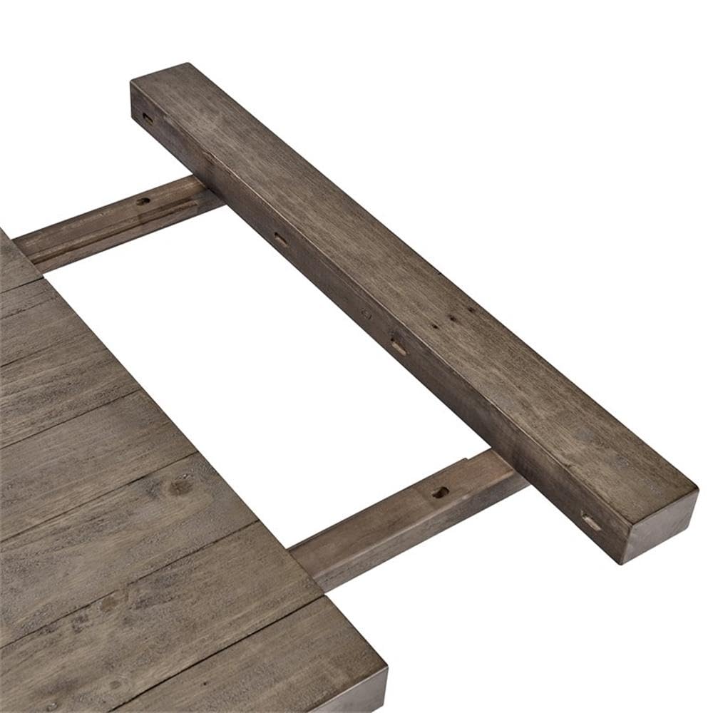 Quincy Reclaimed Pine Wood Extension Dining Table in Weathered Brown