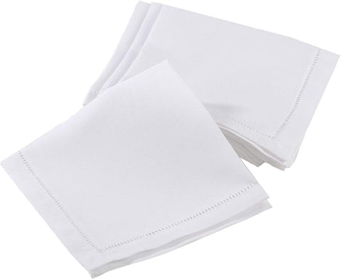 Handmade Basic Hemstitch Border Linen-Cotton Tablecloth (12" x12 Napkins - Set of 4)