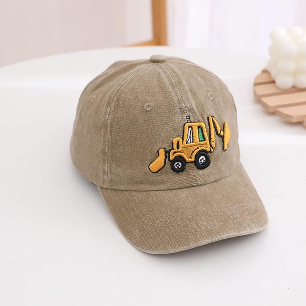 Cute Embroidery Excavator Kids Baseball Cap for Boys Girls