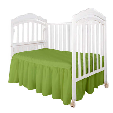 Crib Bed Skirt for Baby Boys or Baby Girls, Crib Toddler Bedding - 14" Drop (Sage)