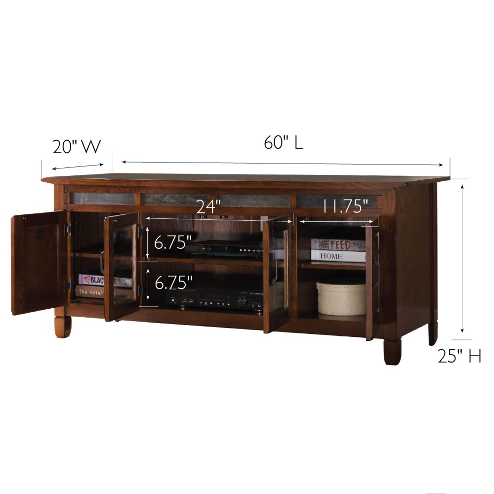 TV Stand, 60", Distressed Rustic Autumn