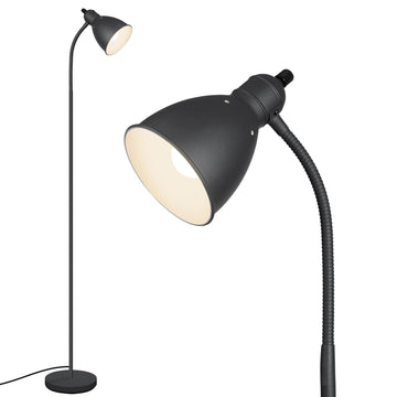 Floor Lamp, Industrial Floor Lamps s & Bedrooms - Rustic Farmhouse Reading Lamp Standing, Adjustable Metal Heads