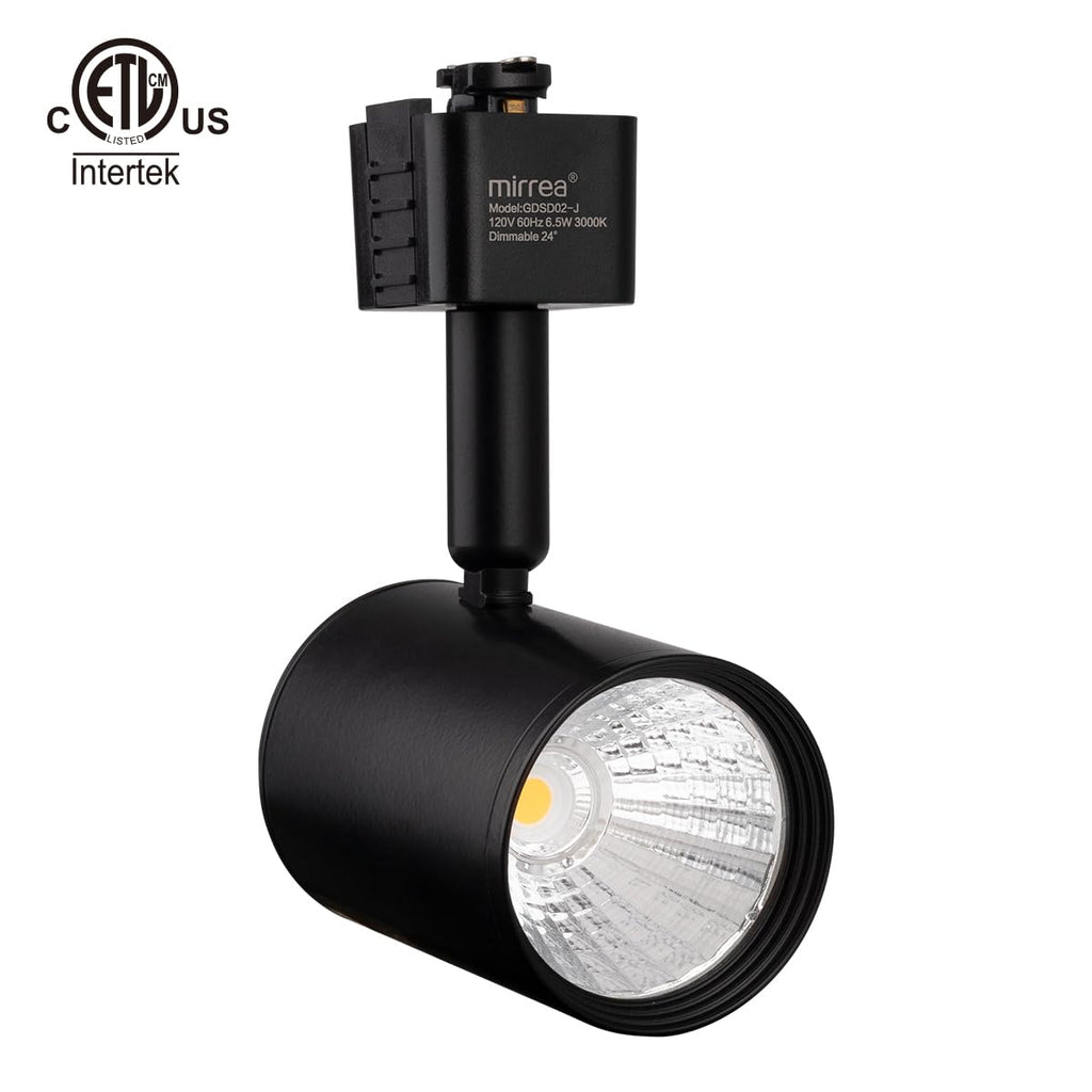 6 Pack J Type LED Track Lighting Heads 6.5W 3000K Warm White Black